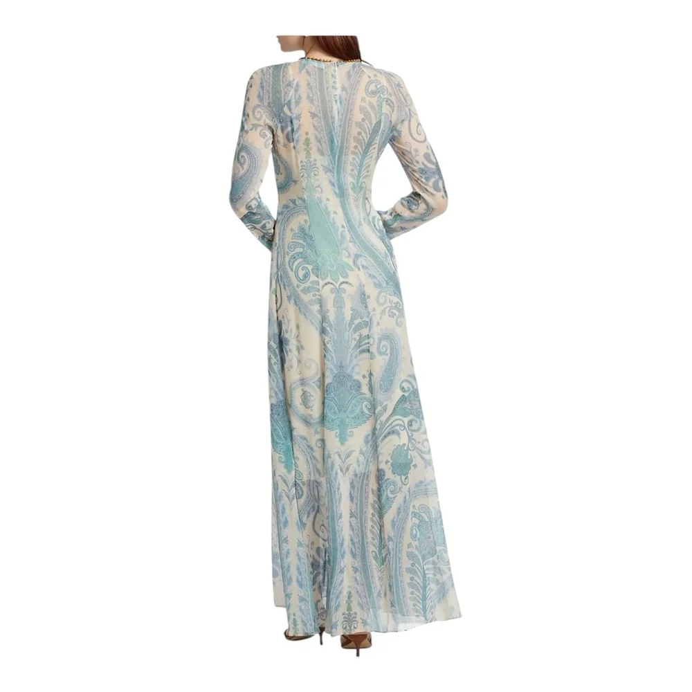 Zimmermann Illuminate Turquoise Paisley Long Sleeve Maxi Dress Size 8 (2) - Picture 3 of 16